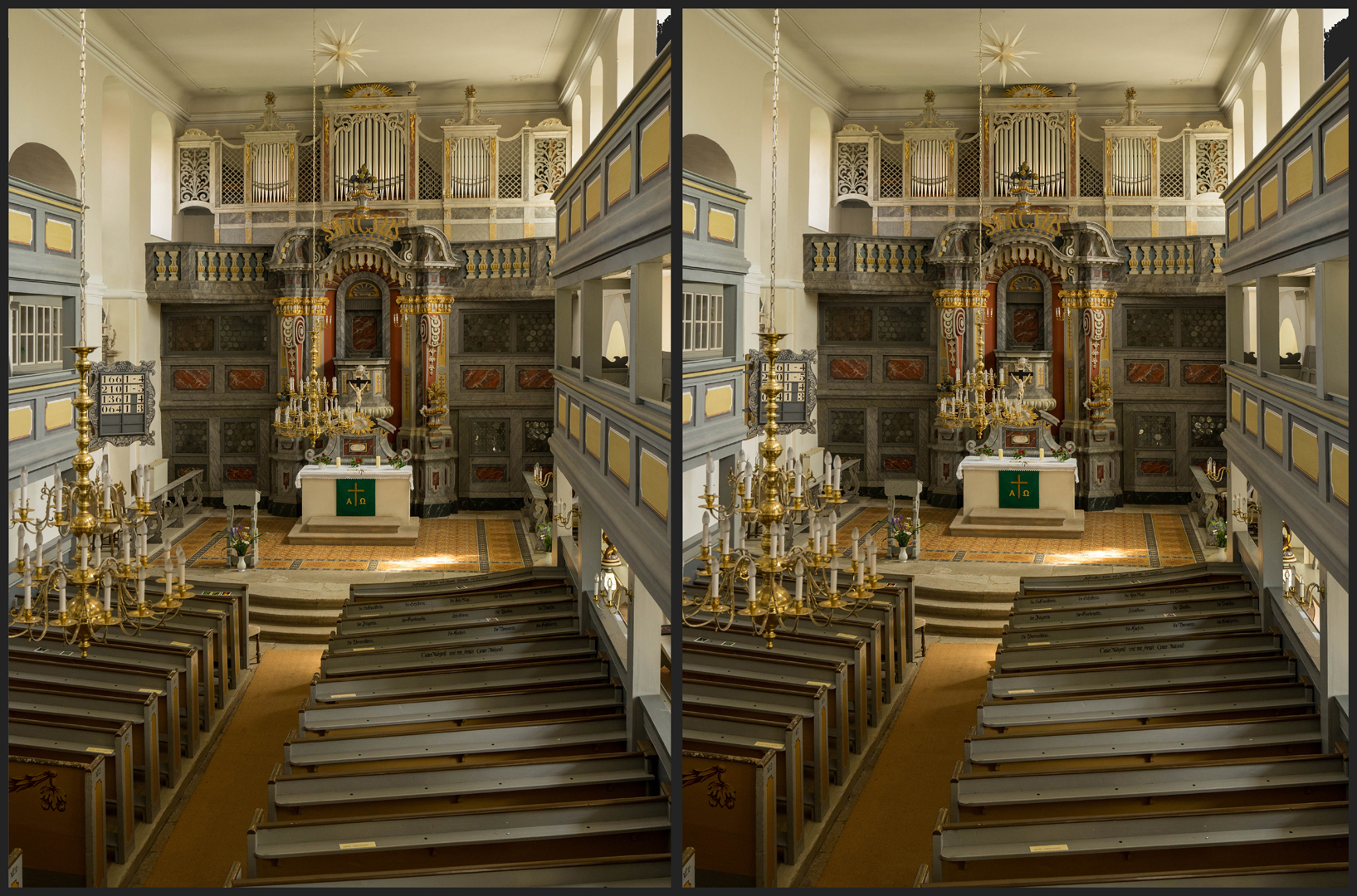 Blick ins Kirchenschiff 3D