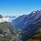 Blick ins Mattertal aus der Seilbahn kurz vorm Trockenen Steg aus reiclich ...