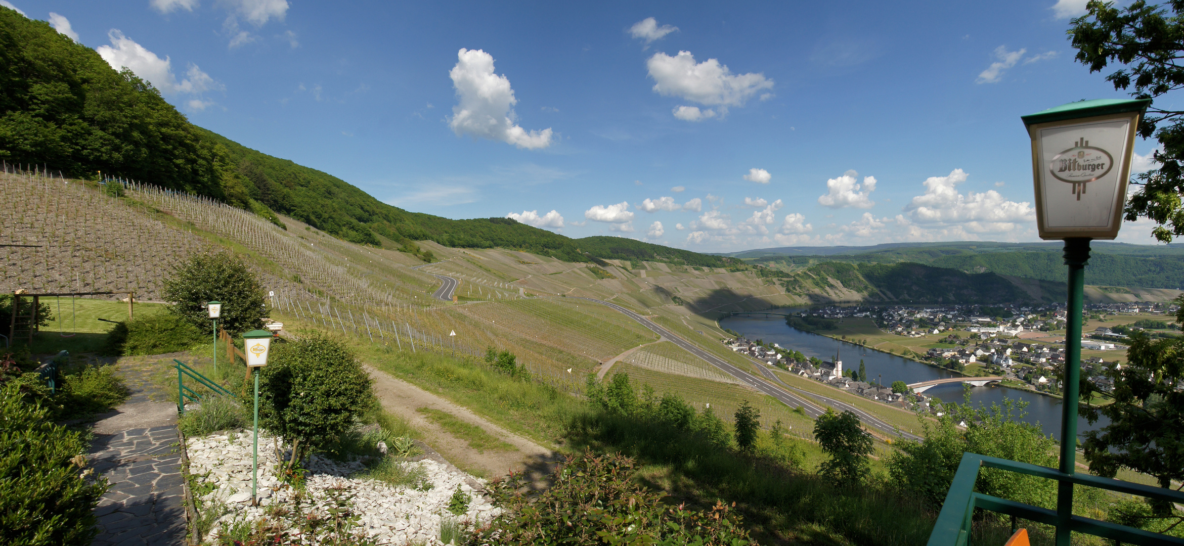 Blick ins Moseltal auf Piesport