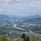 Blick ins Rheintal bei Sevelen, Schweiz.