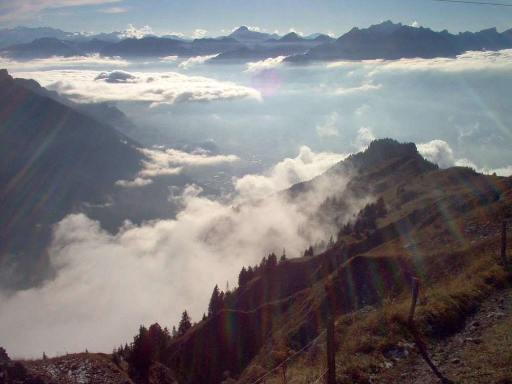 Blick ins Rhonetal bei Montreux