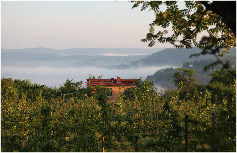 Blick ins Saartal mit der Kreutzbergkapelle