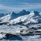 Blick ins Skigebiet Corviglia mit Piz Nair