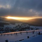 Blick ins Tal beim letzten Sonnenstrahl