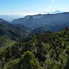 Blick ins Tal Vallehermoso mit Teide - La Gomera