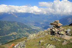 Blick ins Tal vom Sechszeiger bei Jerzens/Tirol (Pitztal)