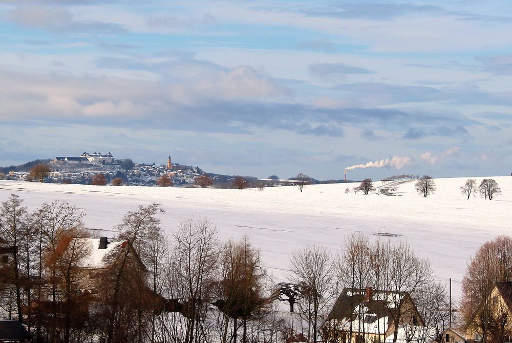 Blick nach Augustusburg bei Chemnitz