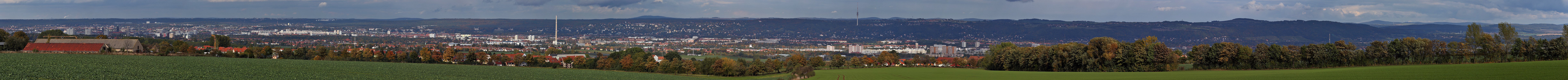 Blick nach Dresden und ins Elbtal flache Variante...