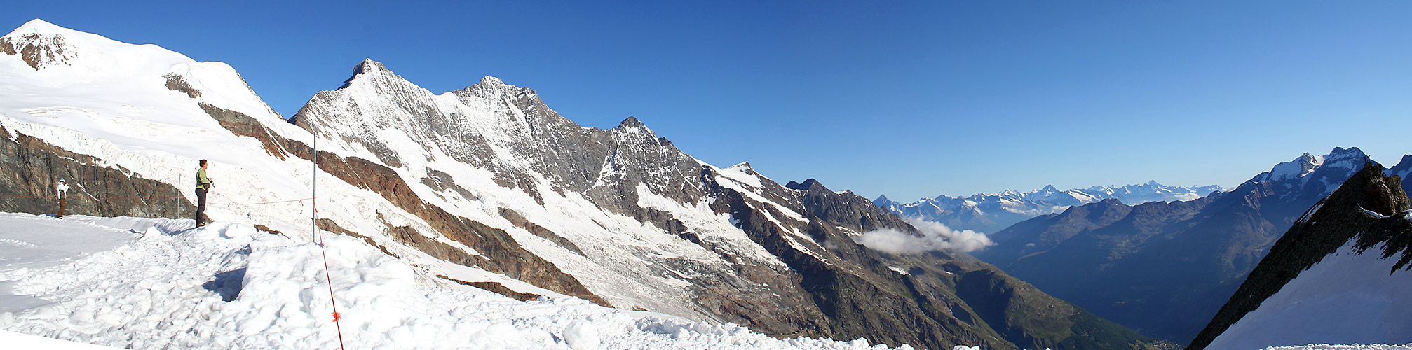 Blick nach Norden vom 3500 m hohen Mittelallalin