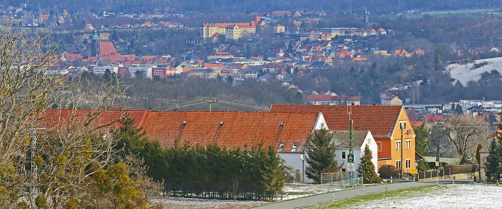 Blick nach Pirna an der Elbe von Niederseidewitz aus...