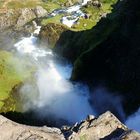 Blick nach unten am Dynjandi Wasserfall