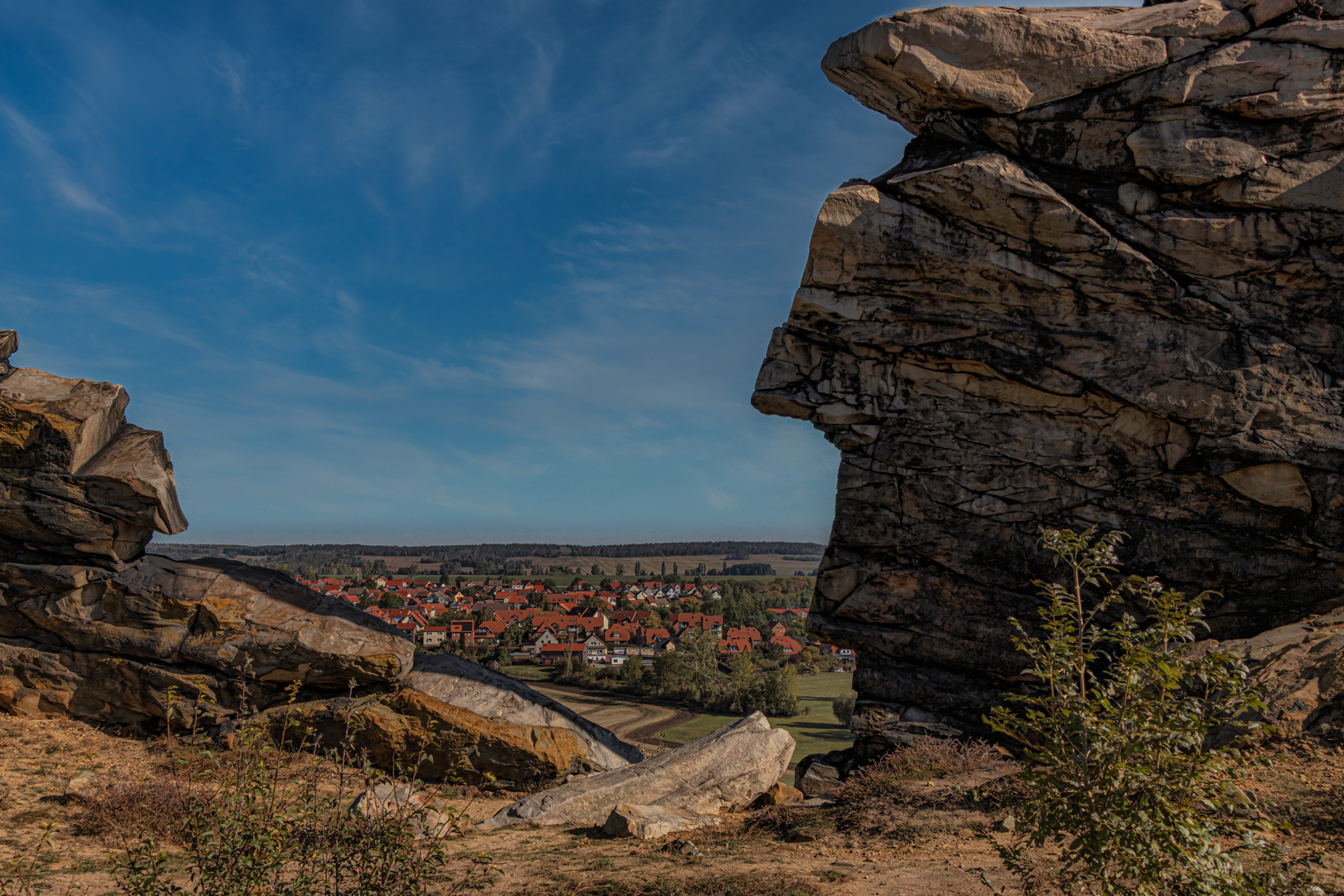 Blick nach Weddersleben und die Nase des Teufels