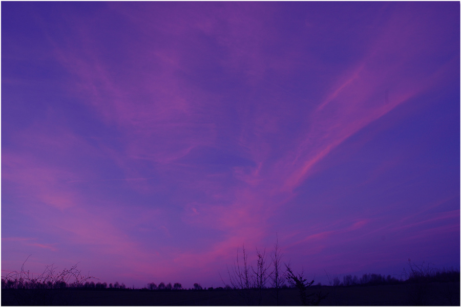 Blick nach westen bei Sonnenaufgang