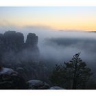 Blick nahe der Bastei im Elbsandsteingebirge