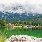 Blick Richtung Hotel Restauran Eibsee / Zugspitze