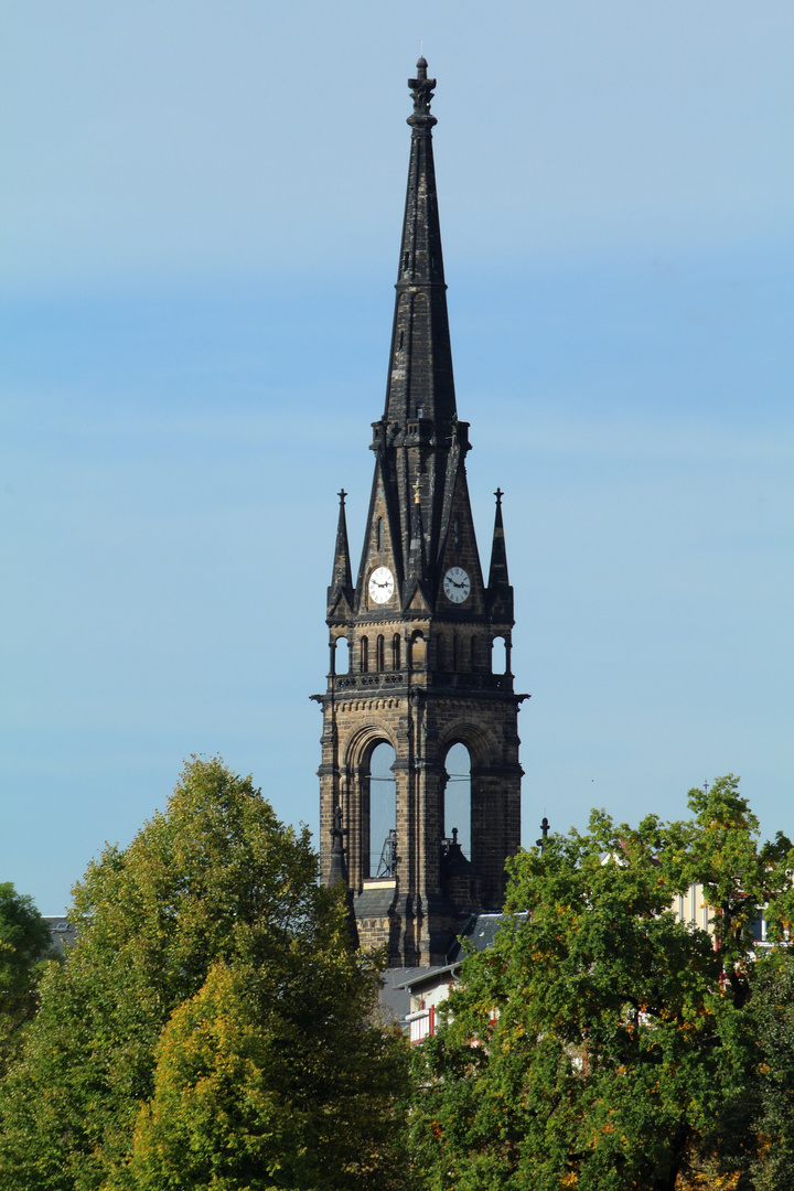 Blick Richtung Martin-Luther-Platz und dem Ev.-Luth. Kirchspiel