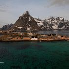 Blick Richtung Sakrisøy auf den Lofoten