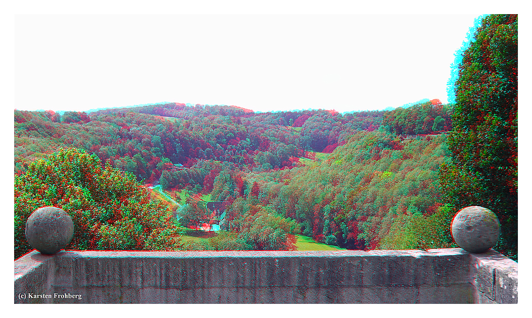 Blick Richtung Taubertal in 3D (Rot/Cyan)