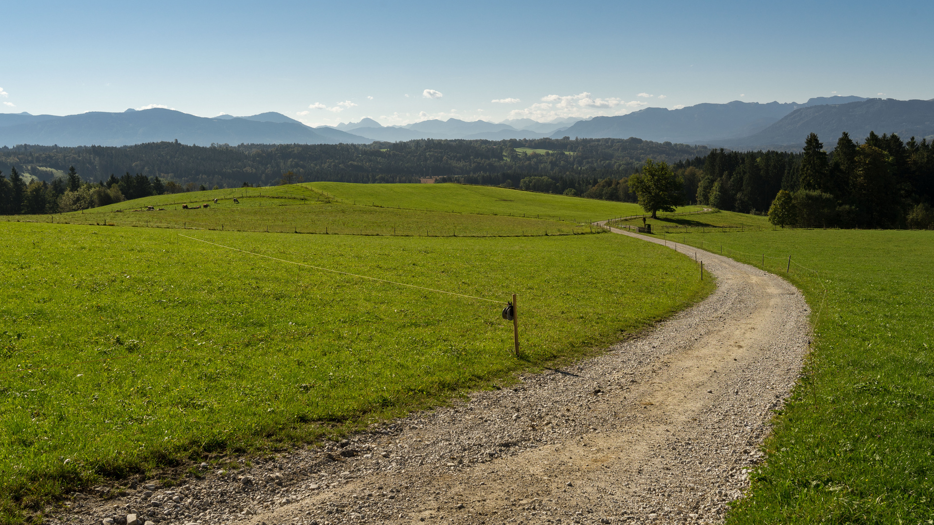 Blick Richtung Zugspitze von Dietramszell aus