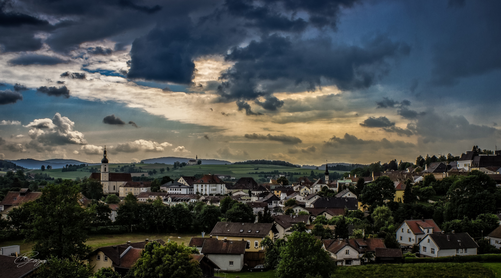 Blick über Bad Kötzting nach Weißenregen