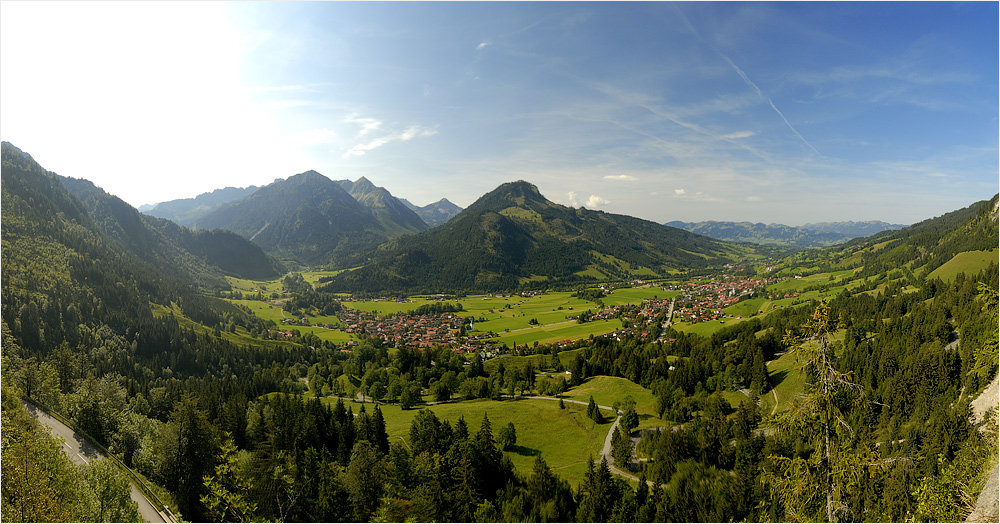 Blick über Bad Oberdorf und Hindelang