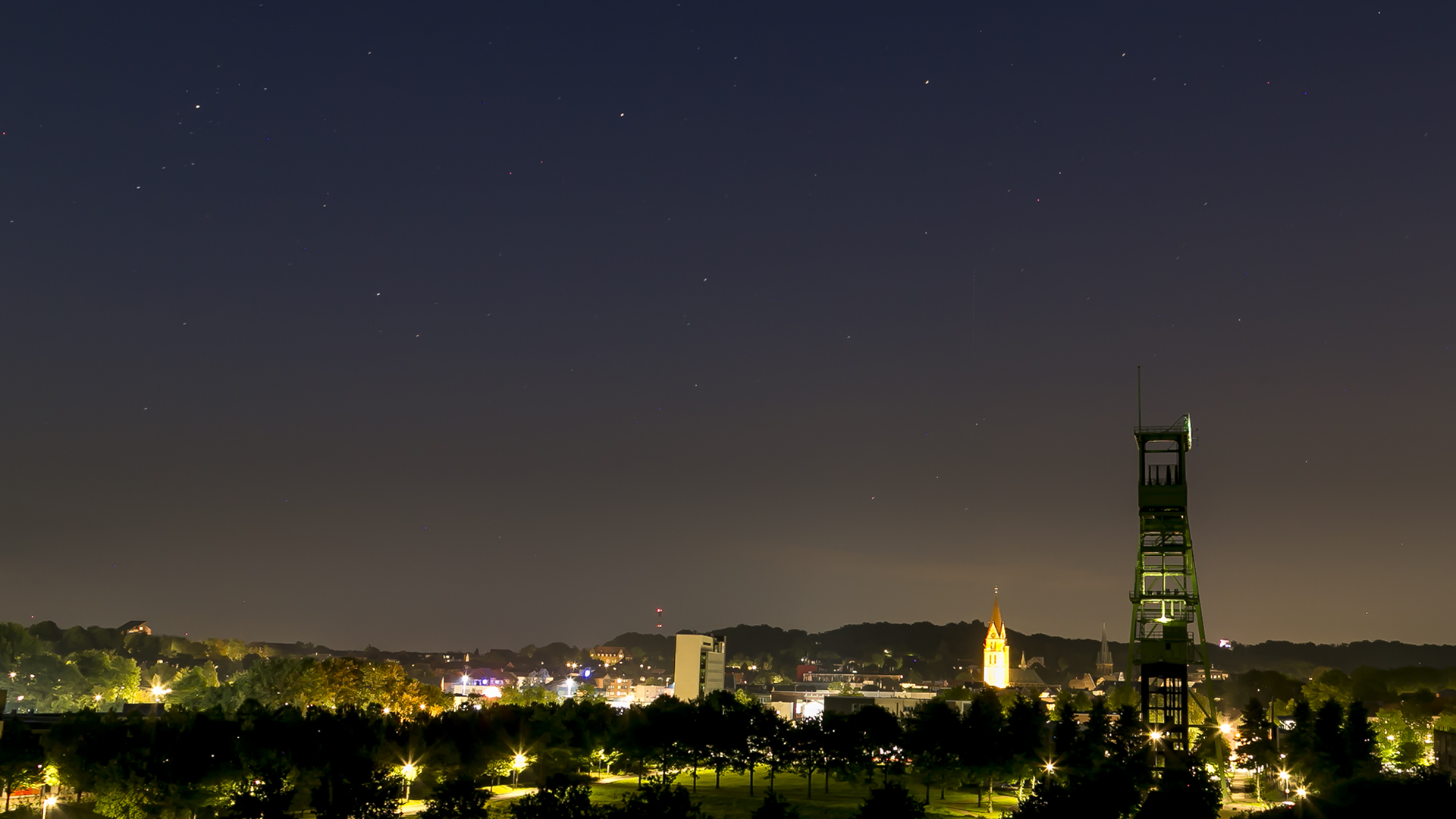 Blick über Castrop bei Nacht