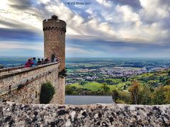 Blick über das Auerbacher Schloß in die Ebene