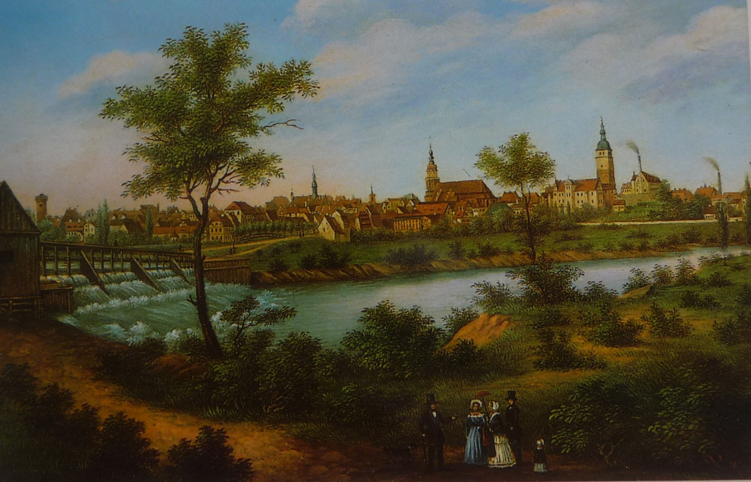 Blick über das kleine Spreewehr, 1850