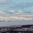 Blick über das Land im Norden Islands