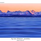 Blick über das Nebelmeer zu Aletschhorn, Eiger, Mönch und Jungfrau