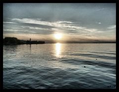 Blick über den Bodensee auf Bregenz