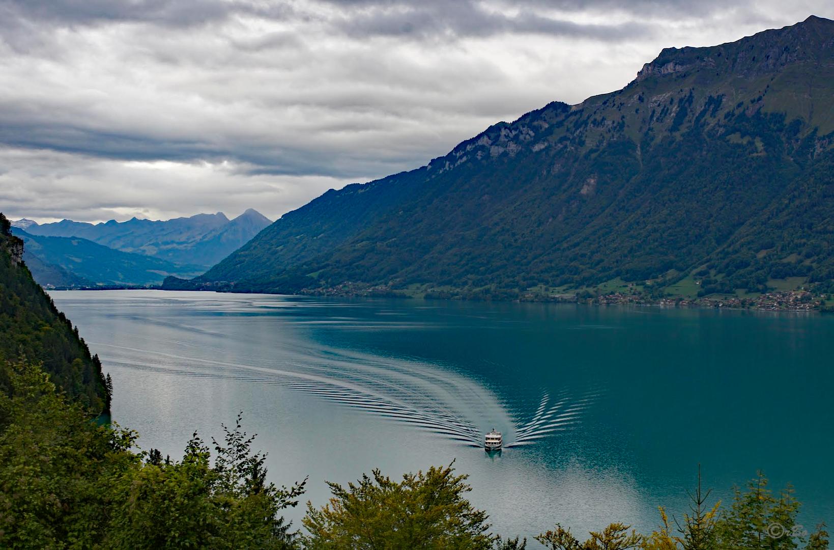 Blick über den Brienzersee Foto & Bild landschaften, natur, herbst