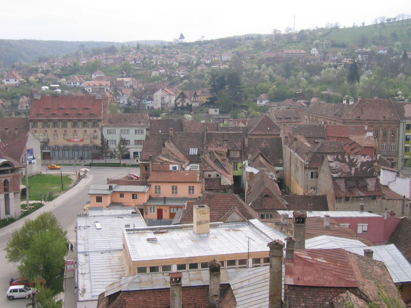 Blick über den Dächern von Sighisoara (Schäßburg) Mai 2005