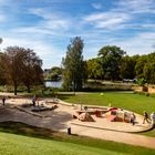 Blick über den Flickschuhpark in Burg 