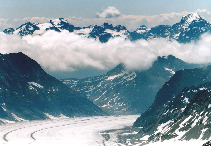 Blick über den größten Gletscher der Alpen