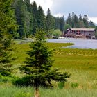 Blick über den Großen Arbersee zum Gasthaus