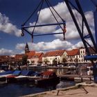 Blick über den Hafen von Waren Müritz