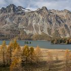 Blick über den herbstlichen Silser See...