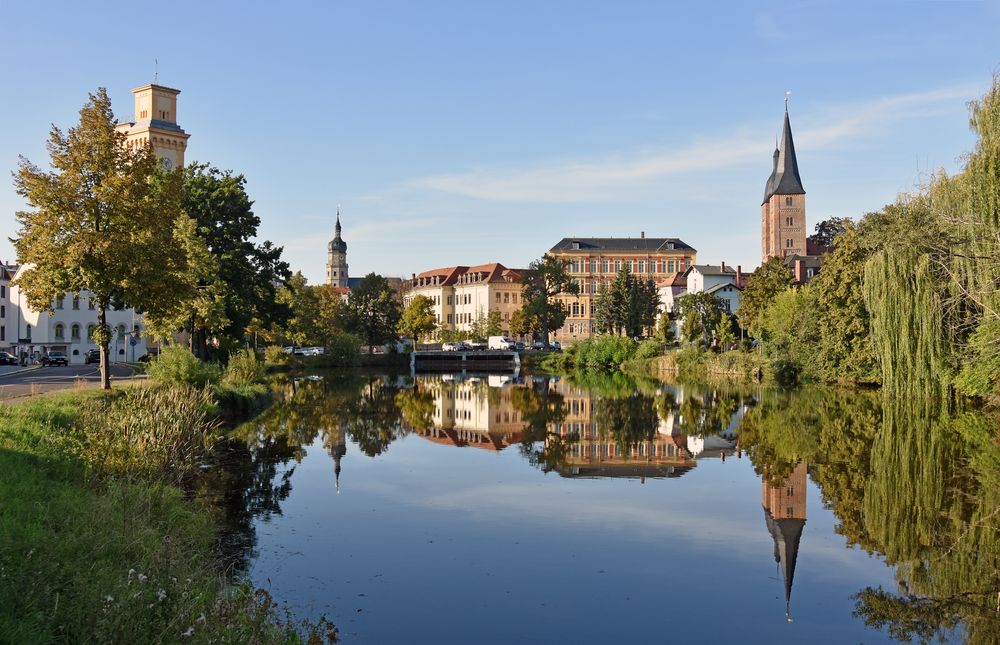 Blick über den Kleinen Teich in Altenburg