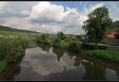 ... Blick über den Kocher bei Niedernhall ...