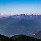 Blick über den Lago Maggiore zu den Walliser Hochalpen