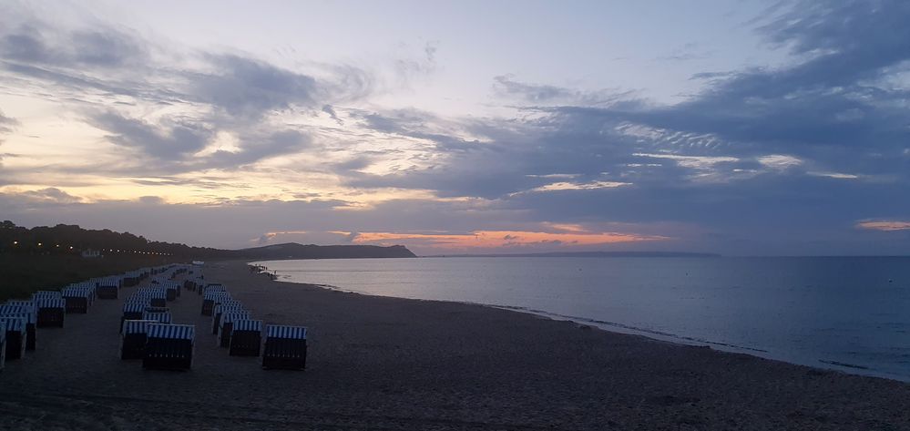 Blick über den Nordstrand am Abend