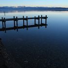 Blick über den See am frühen Morgen