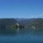 Blick über den See von Bled / Slowenien