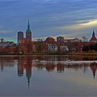 Blick über den Stralsunder Knieperteich auf die St. Nikolai Kirche... 