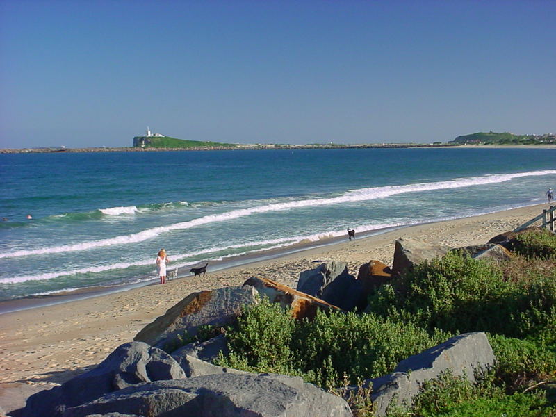 Blick über den Strand von Stockton, Newcastle