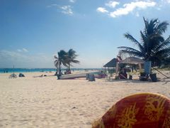 Blick über den Strand von Tulum