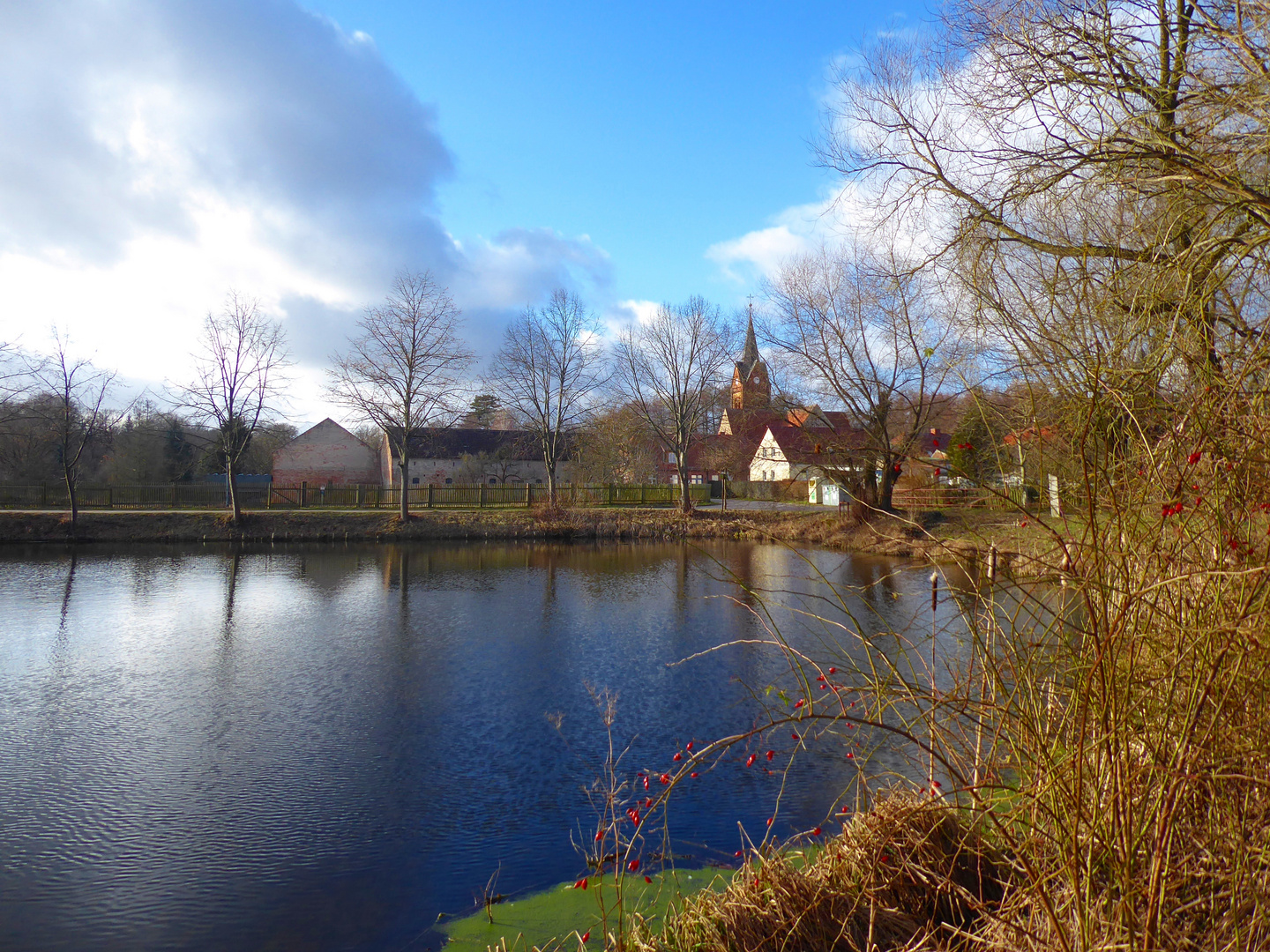 Blick über den Teich Foto & Bild landschaft, himmel, bach, fluss