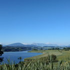 Blick über den Wallersee Richtung Untersberg