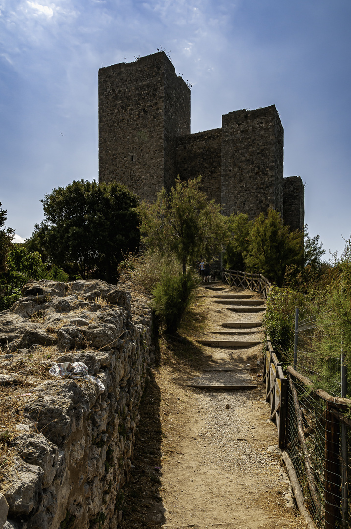Blick über die alte Stadtmauer zur Burg